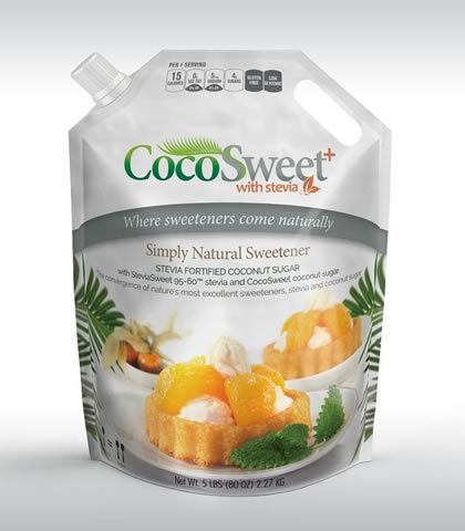 CocoSweet+, Coconut Palm Sugar with Stevia, Steviva (2268g) - Click Image to Close